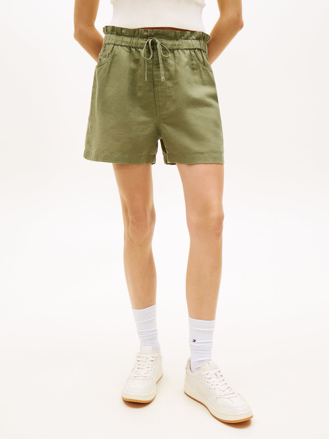 Linen Blend Five-Pocket Shorts
