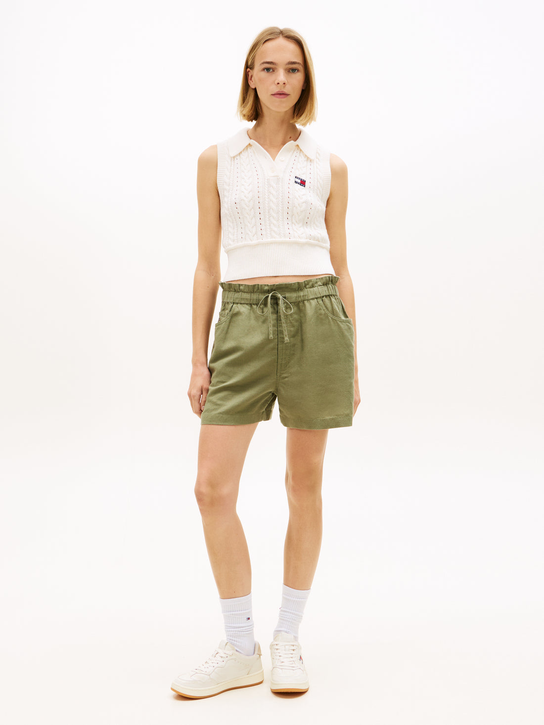 Linen Blend Five-Pocket Shorts