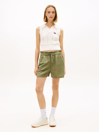 Linen Blend Five-Pocket Shorts
