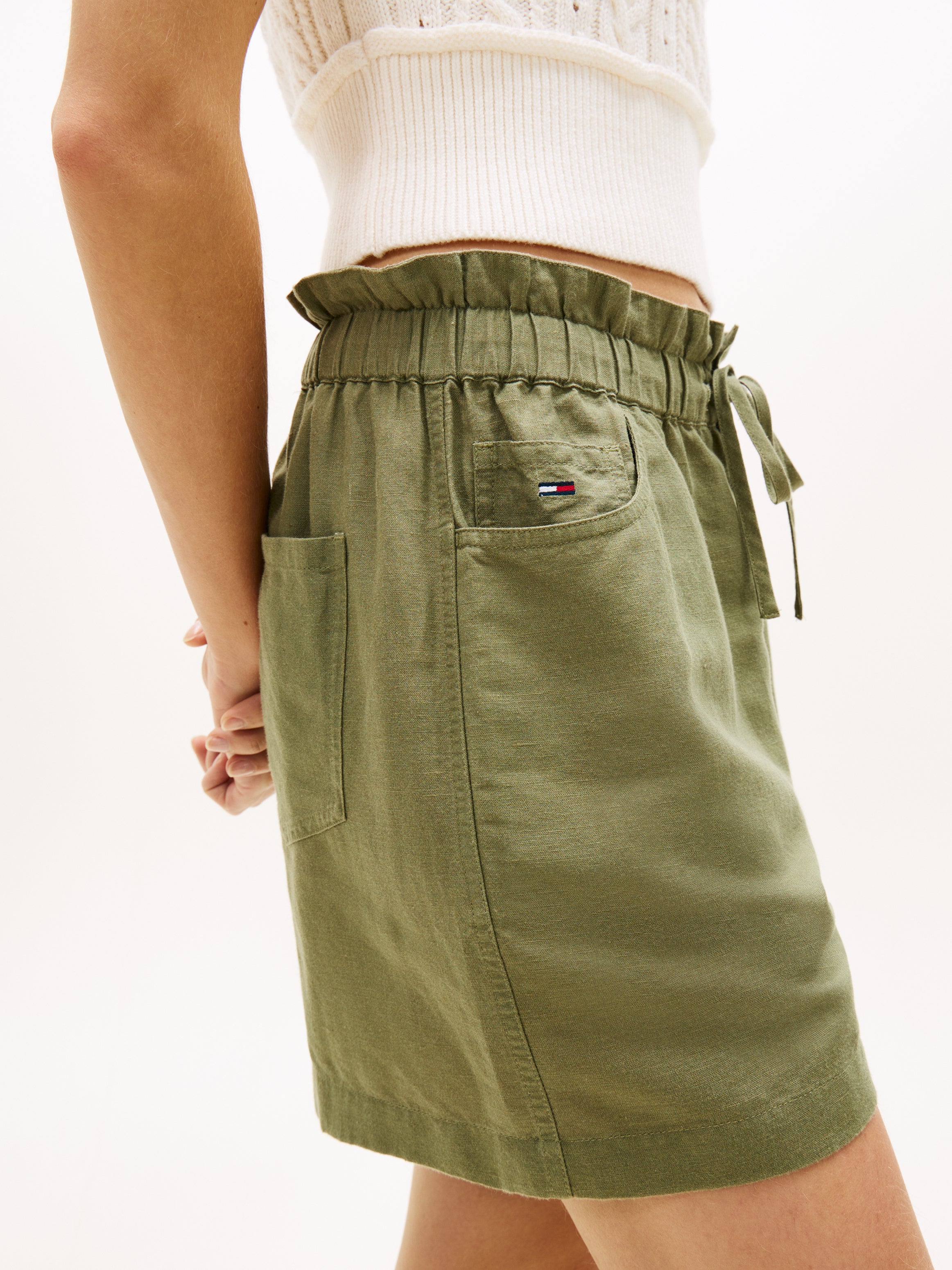 Linen Blend Five-Pocket Shorts