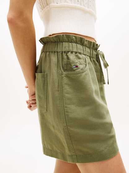 Linen Blend Five-Pocket Shorts