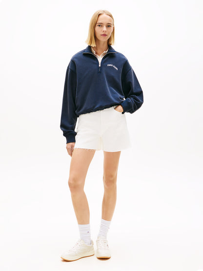 Denim Straight Leg Mom Shorts