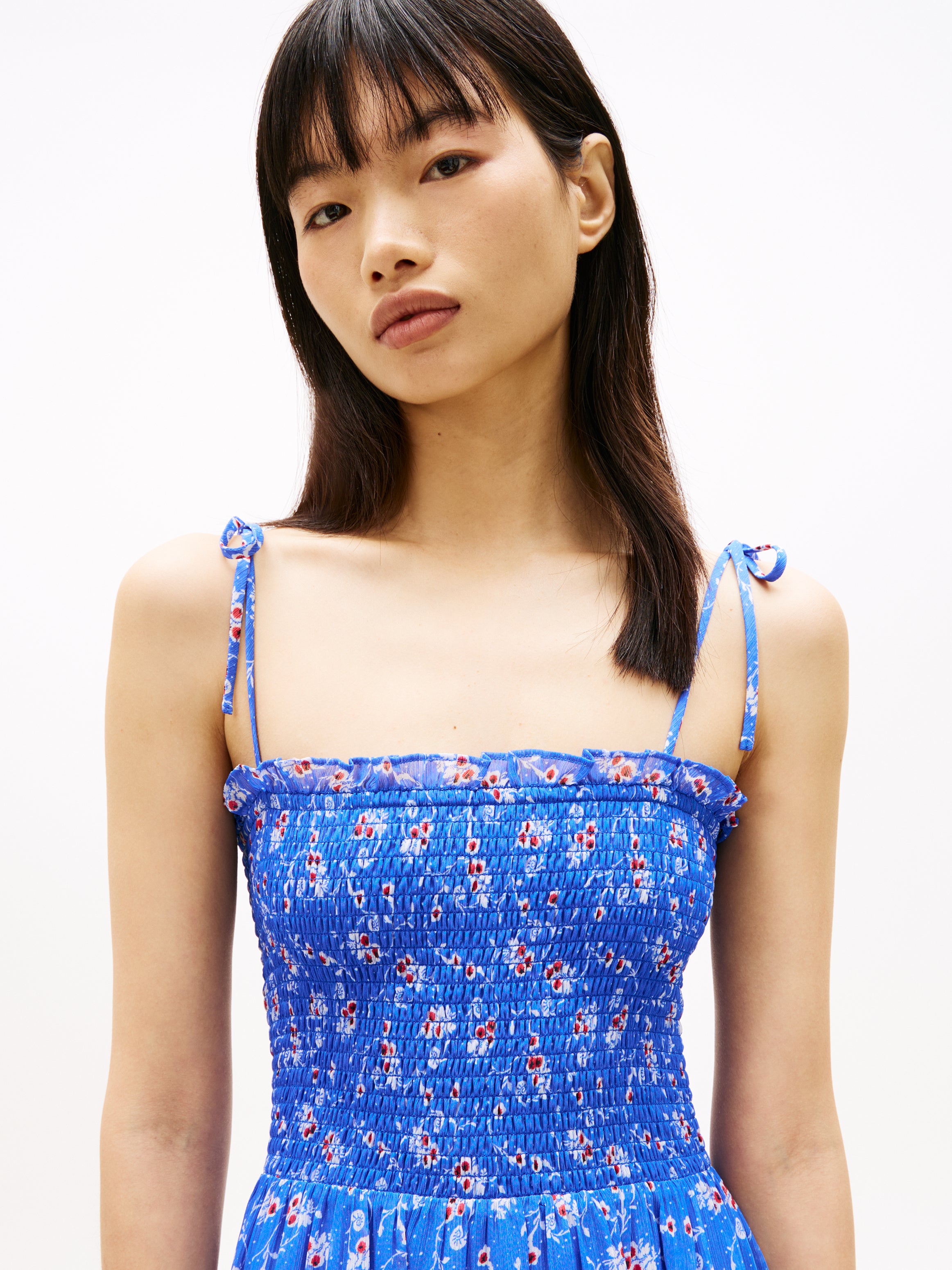 Print Extra Slim Chiffon Maxi Dress
