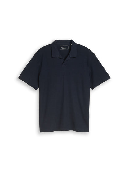Relaxed Fit Resort Poloshirt mit Waffelstruktur