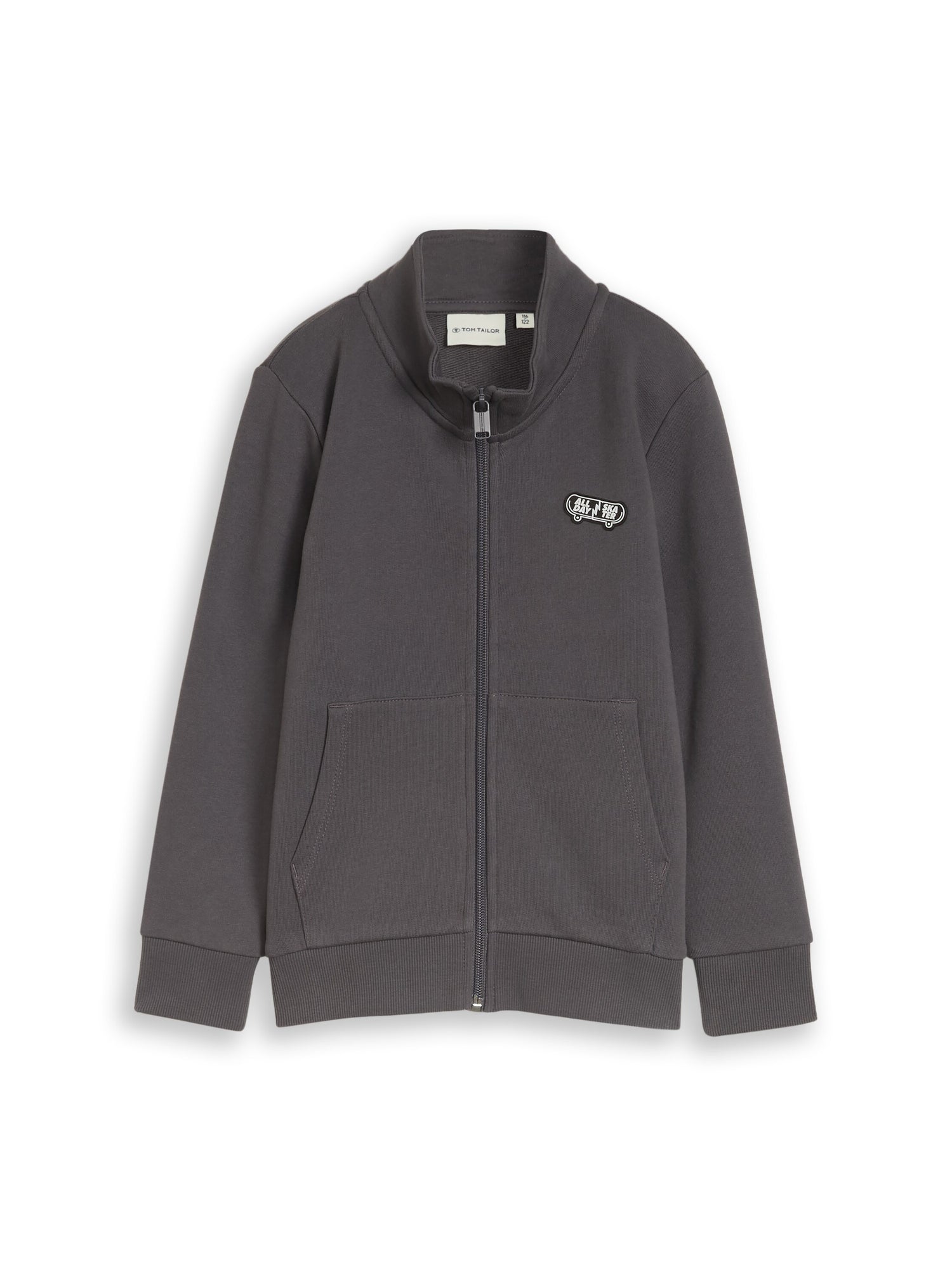 College Sweatjacke mit Stehkragen