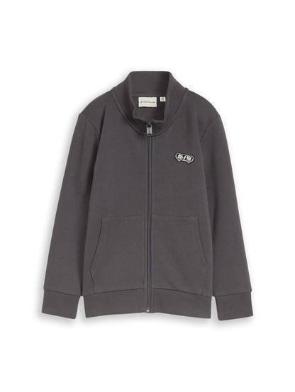 College Sweatjacke mit Stehkragen