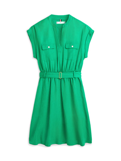 Belted Relaxed Mini Shirt Dress