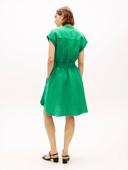 Belted Relaxed Mini Shirt Dress