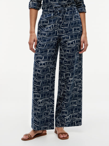 Relaxed Wide Leg Pure Linen Trousers