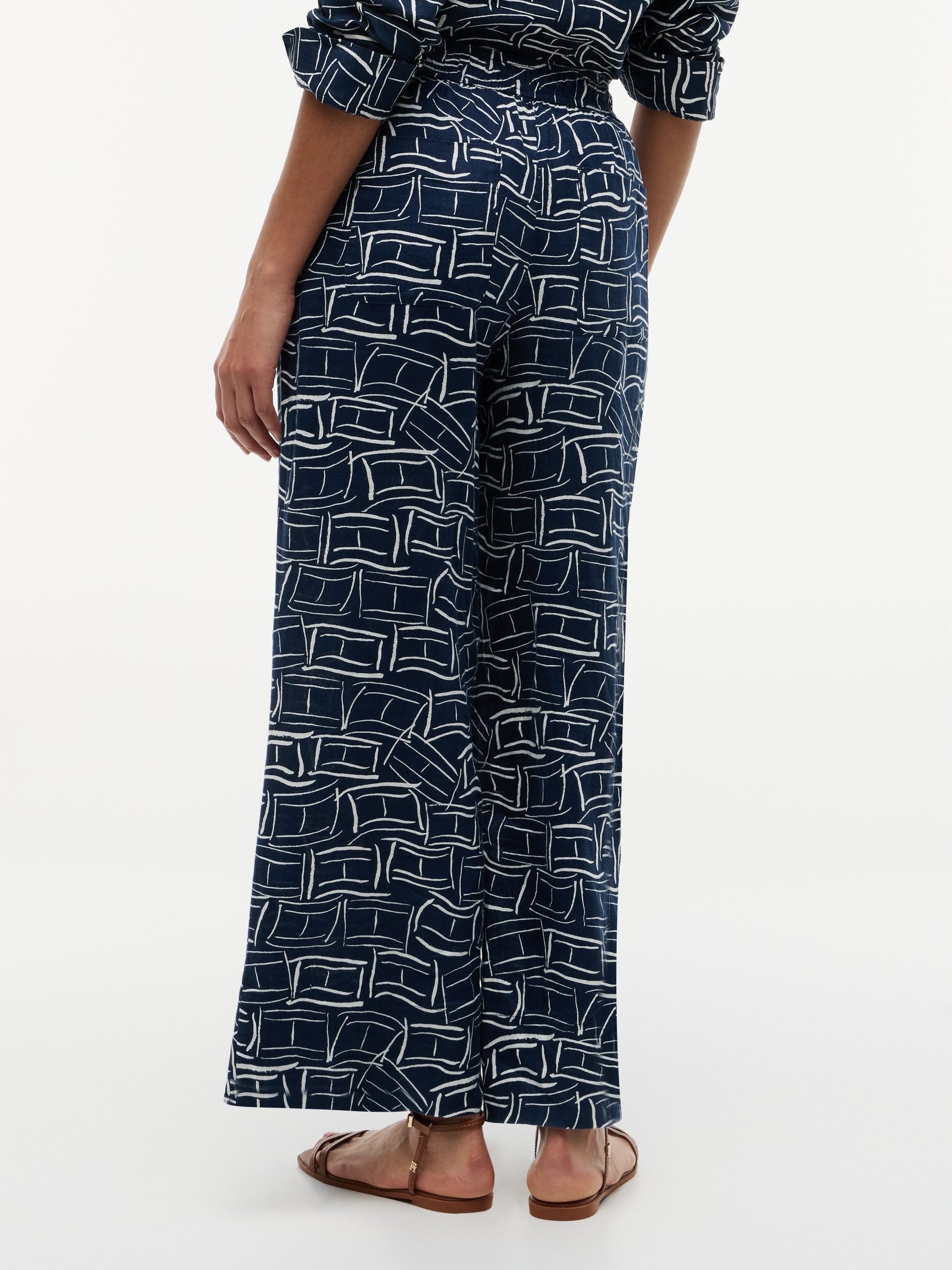 Relaxed Wide Leg Pure Linen Trousers