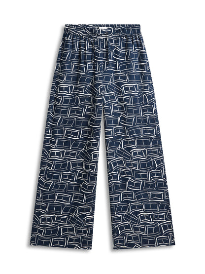 Relaxed Wide Leg Pure Linen Trousers