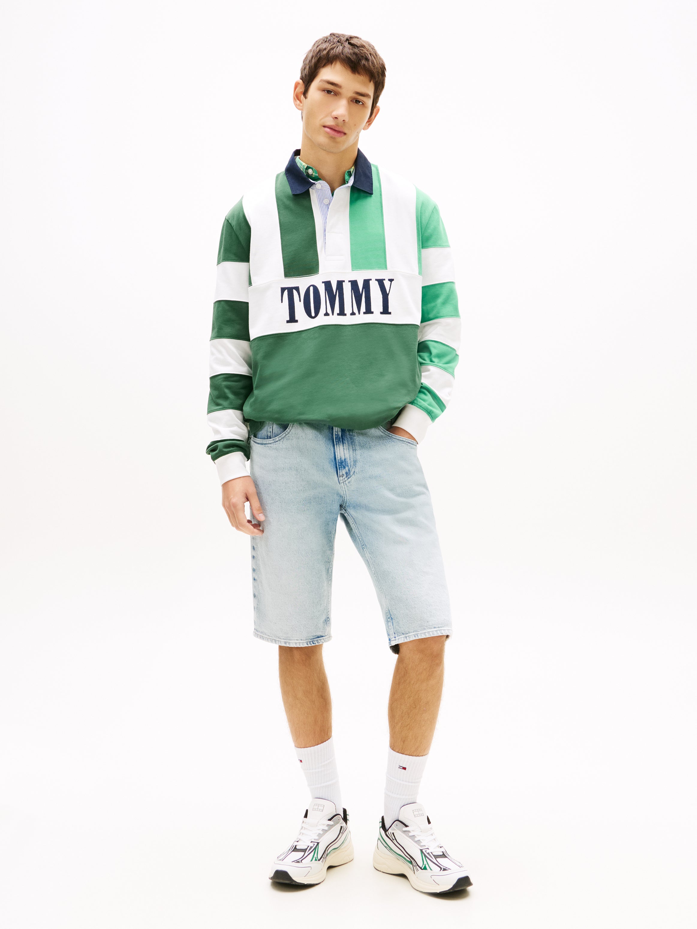 Ronnie Whiskered Five-Pocket Slim Denim Shorts