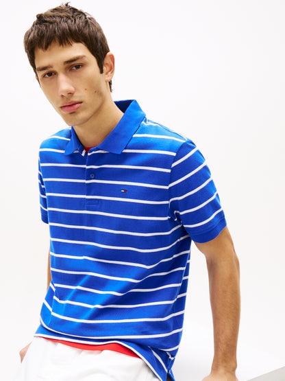 Tommy Flag Regular Fit Stripe Polo Shirt