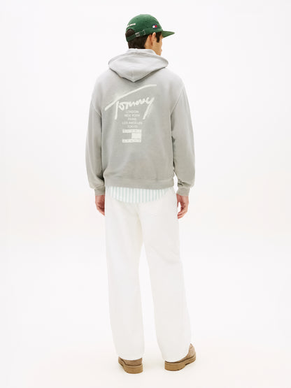 Signature Back Logo Washed Relaxed Hoody