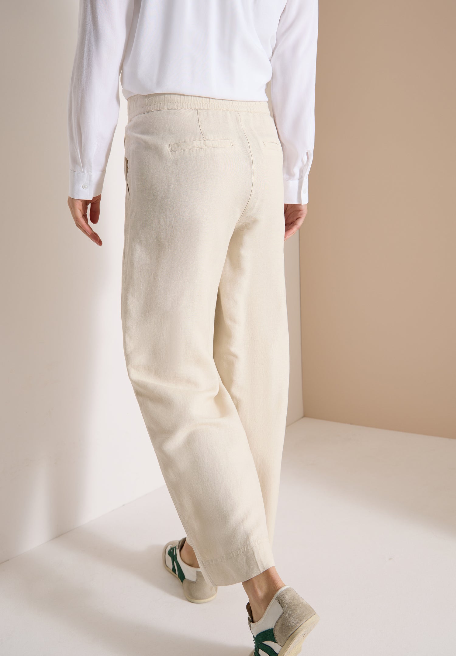 Wide Leg Hose im Loose Fit aus Leinenmix