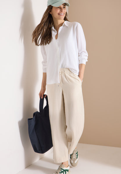 Wide Leg Hose im Loose Fit aus Leinenmix