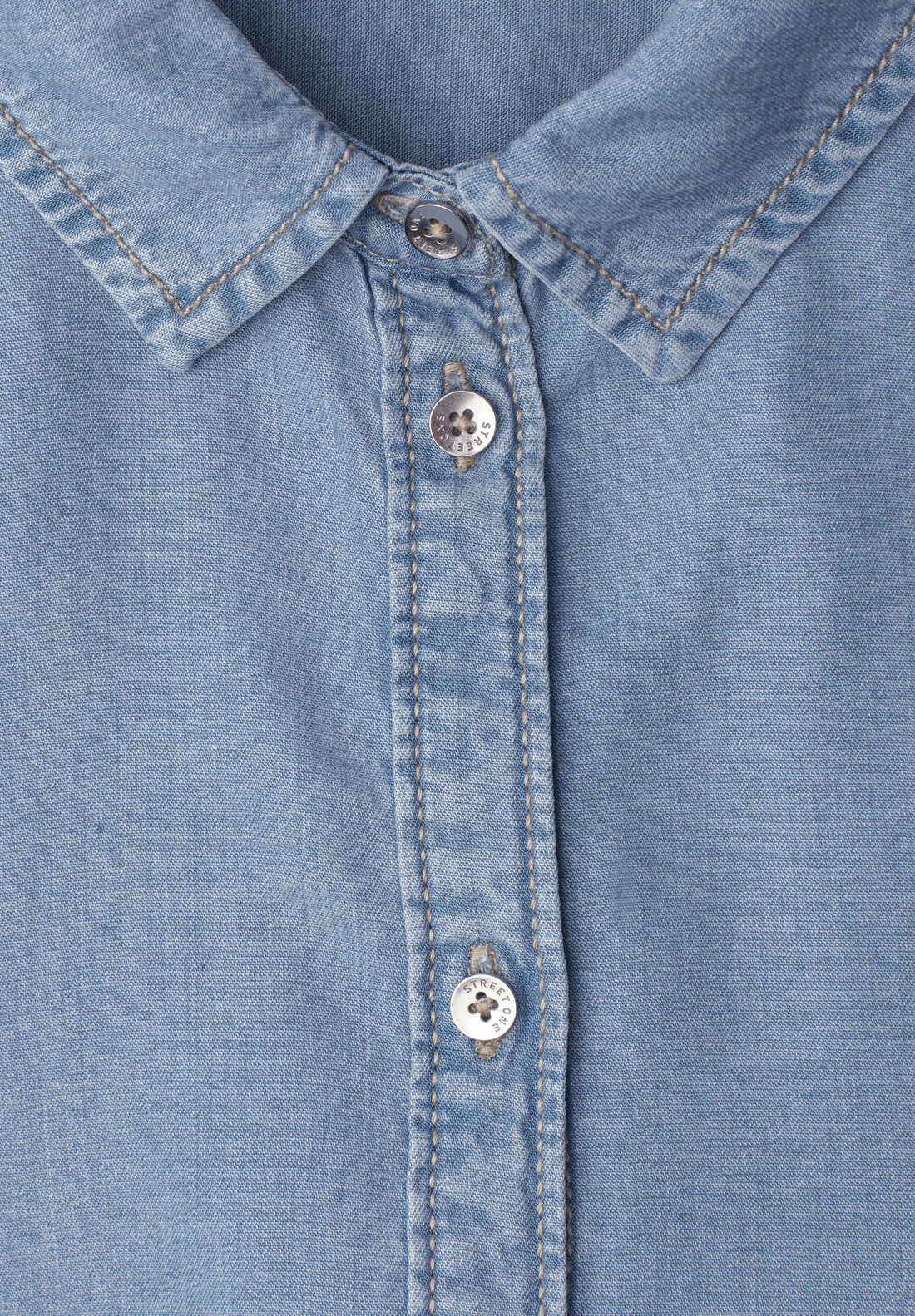 3/4-Arm Hemdbluse im Denim-Look