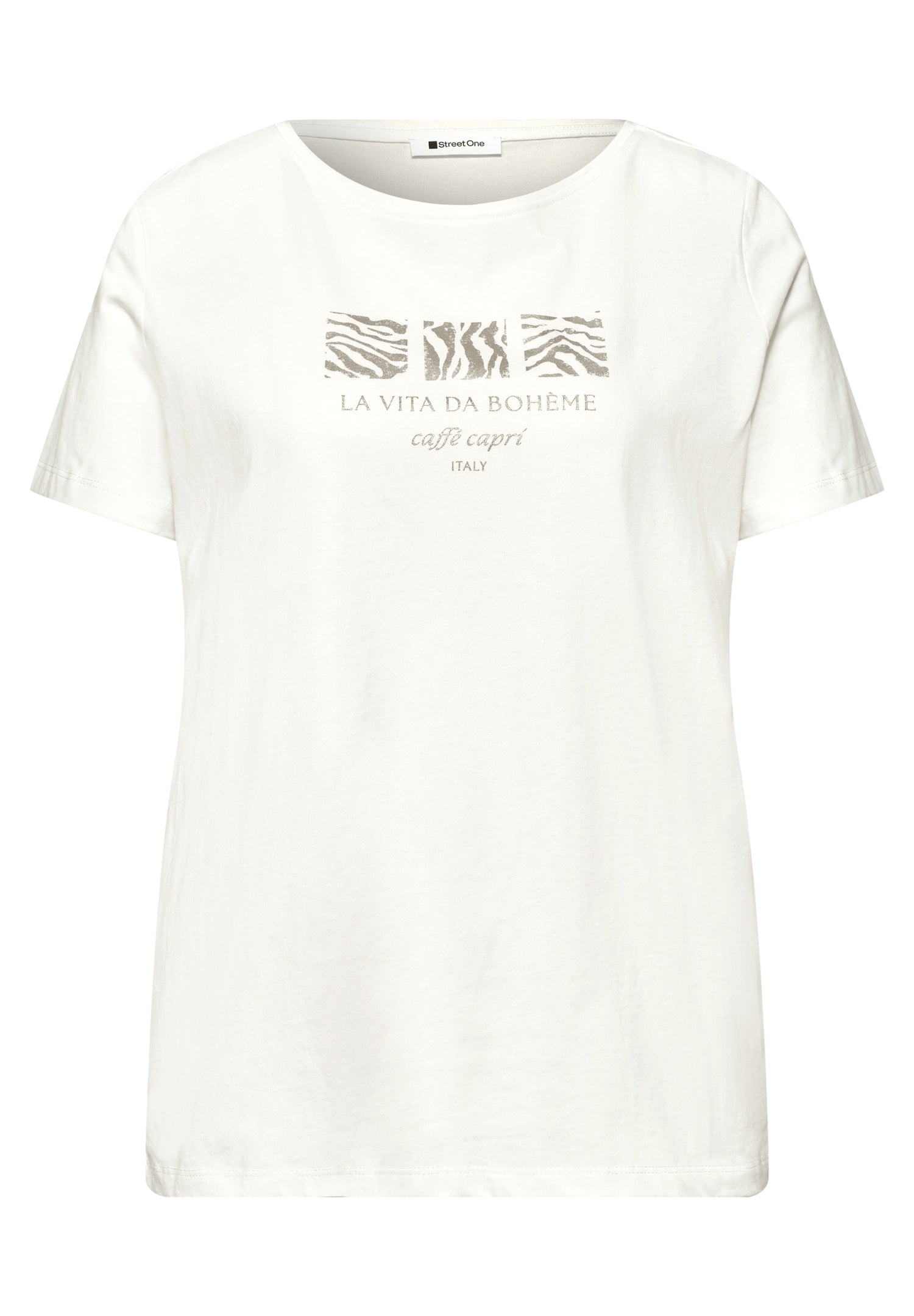 Basic T-Shirt mit Rundhals und Print