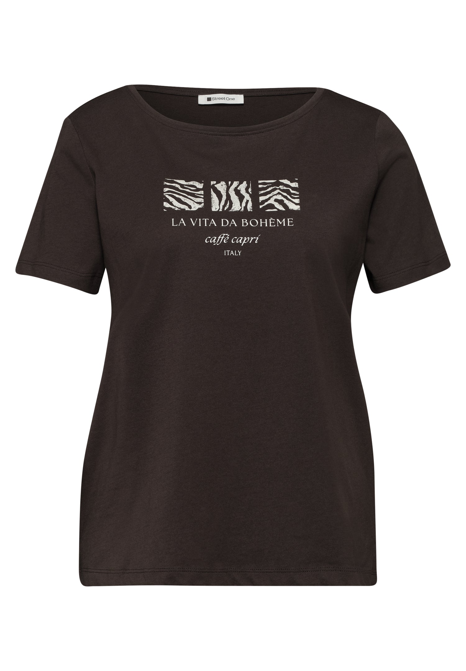 Basic T-Shirt mit Rundhals und Print