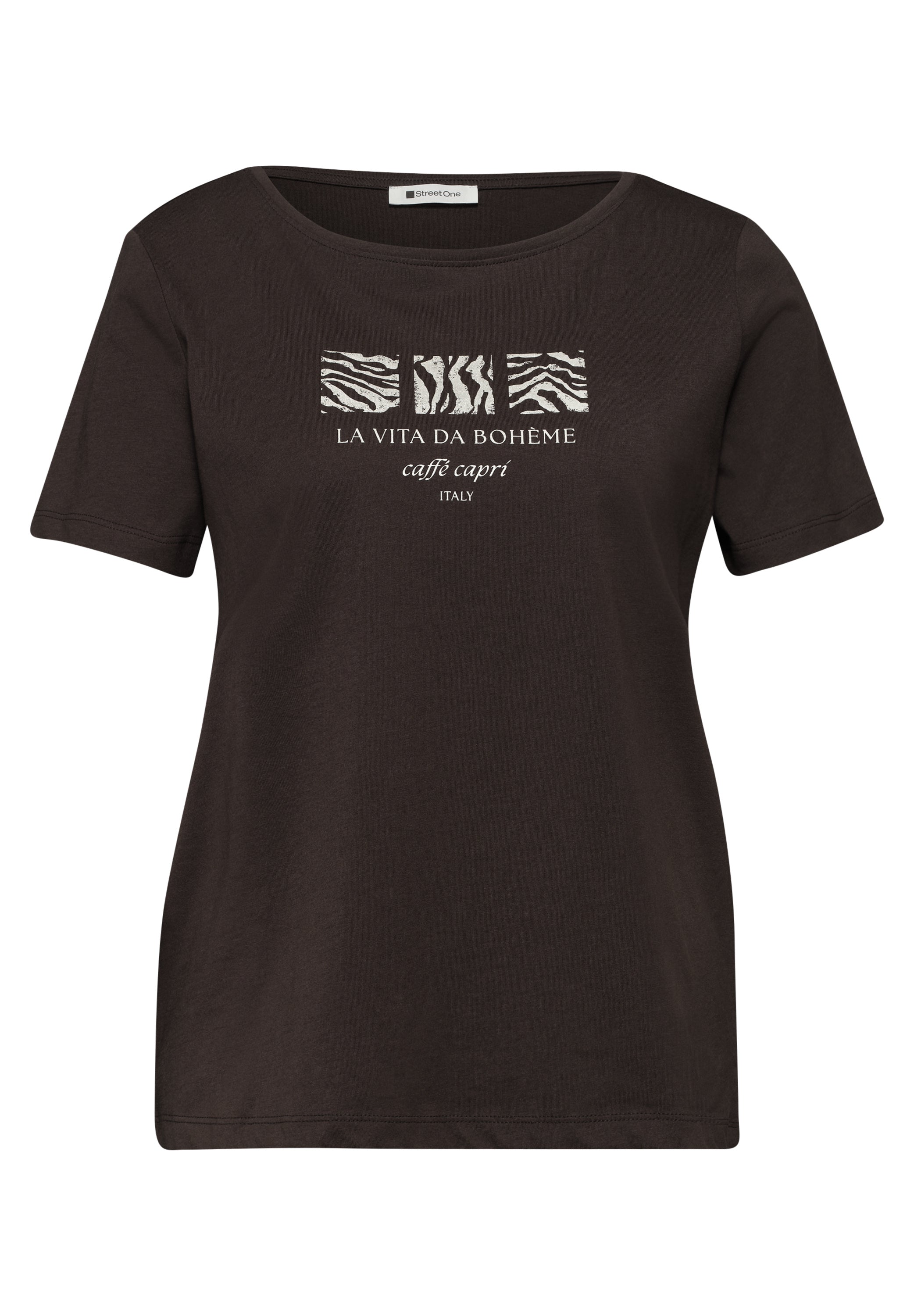 Basic T-Shirt mit Rundhals und Print