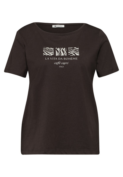 Basic T-Shirt mit Rundhals und Print