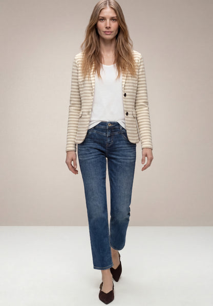 Basic Blazer mit Knöpfen und Streifen