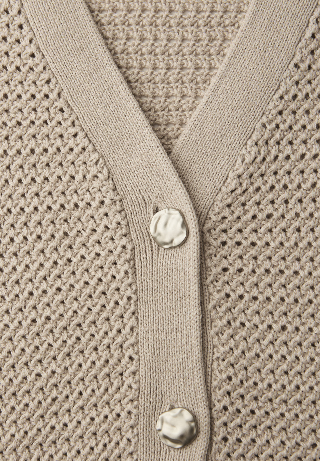 Kurzarm Cardigan mit V-Neck und Struktur