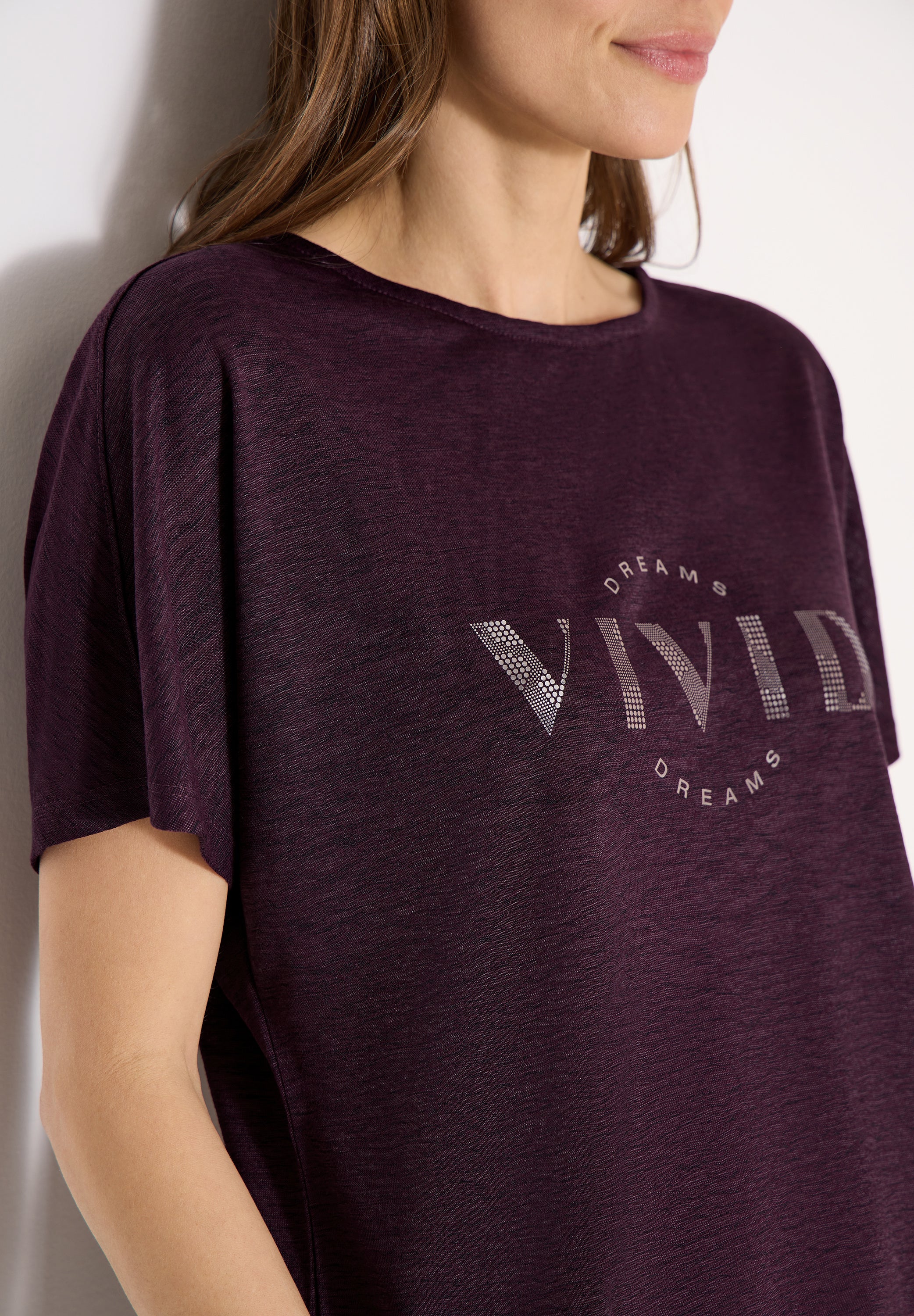 Dropped Shoulder Shirt in Leinen-Optik