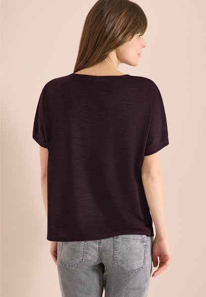 Dropped Shoulder Shirt in Leinen-Optik