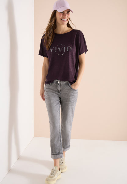 Dropped Shoulder Shirt in Leinen-Optik