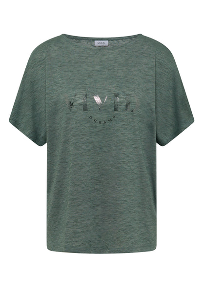 Dropped Shoulder Shirt in Leinen-Optik