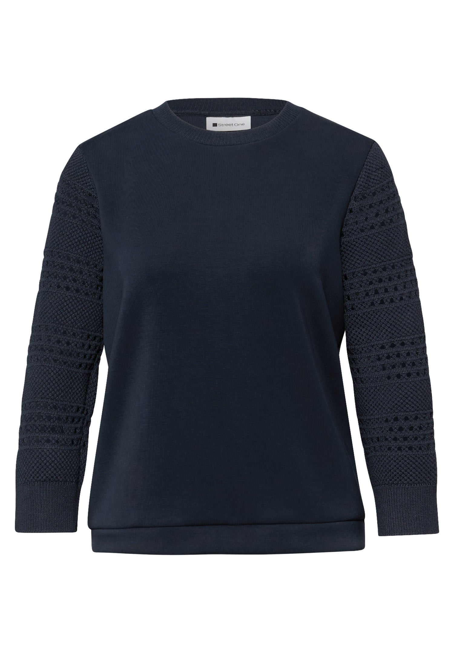 Shirt mit Lochmuster-Ärmeln