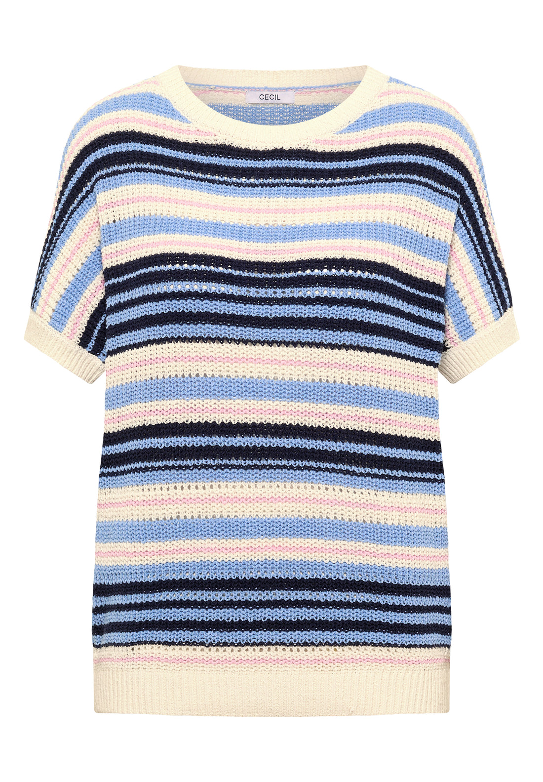 Kurzarm Pullover aus Bändchengarn