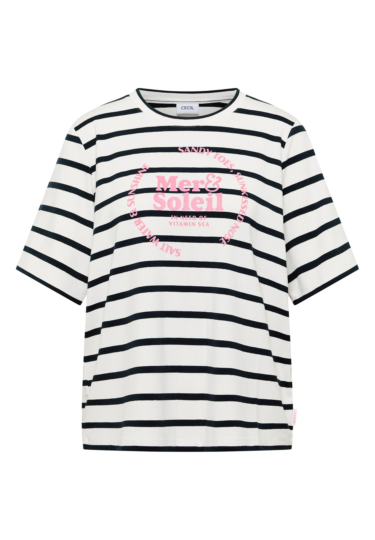Kurzarm Shirt mit Rundhals und Streifen