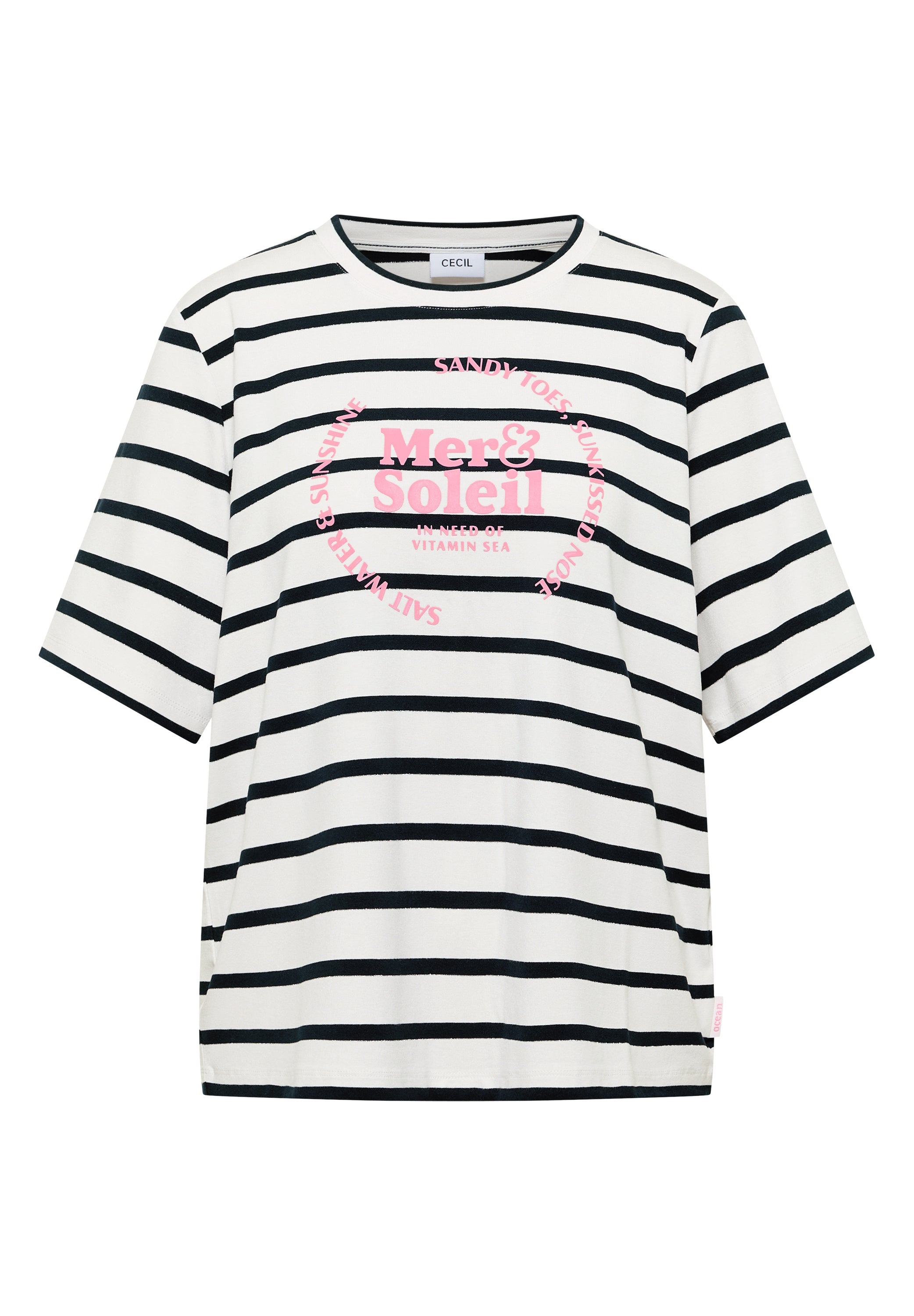 Kurzarm Shirt mit Rundhals und Streifen