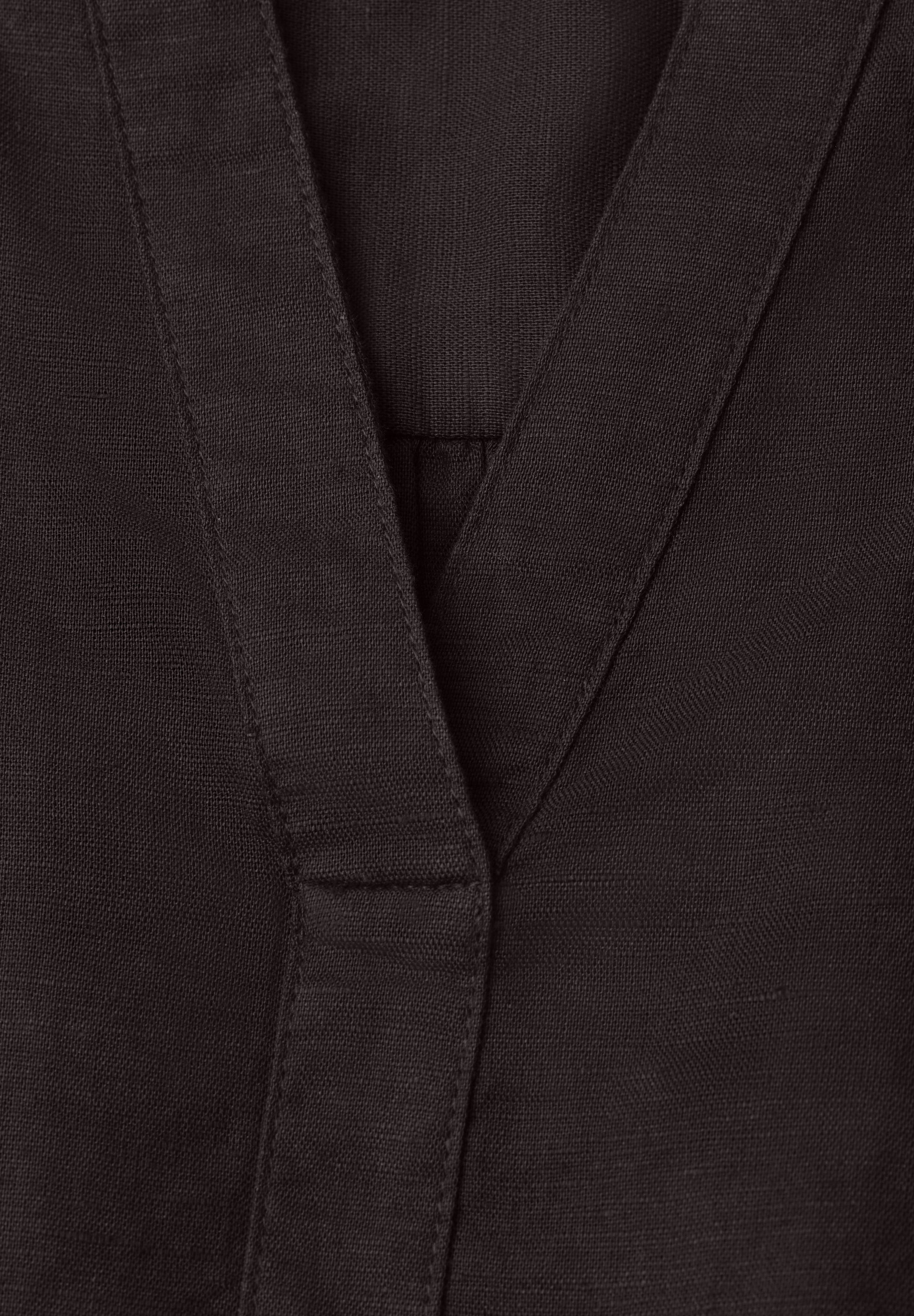 Bluse mit Split Neck aus Leinenmix