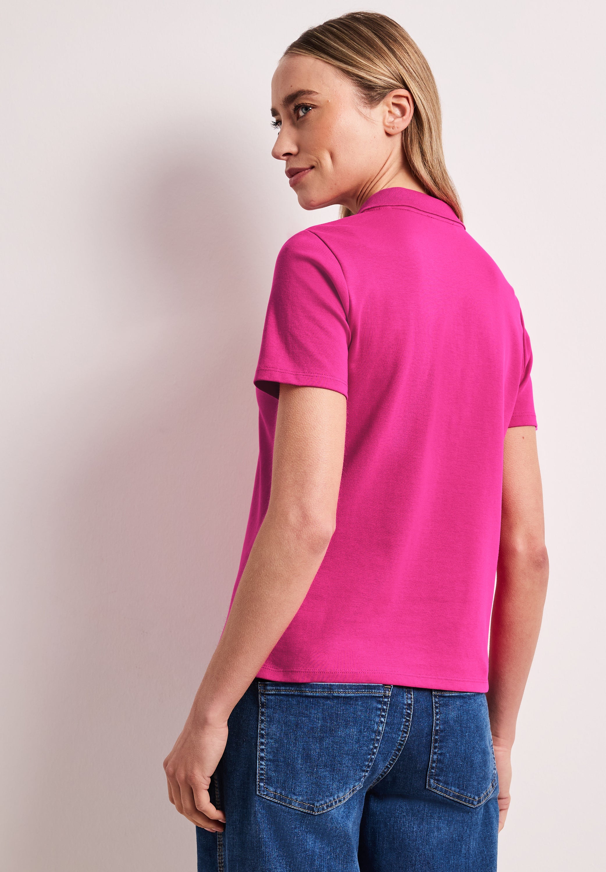 Kurzarm Poloshirt in Rippstruktur