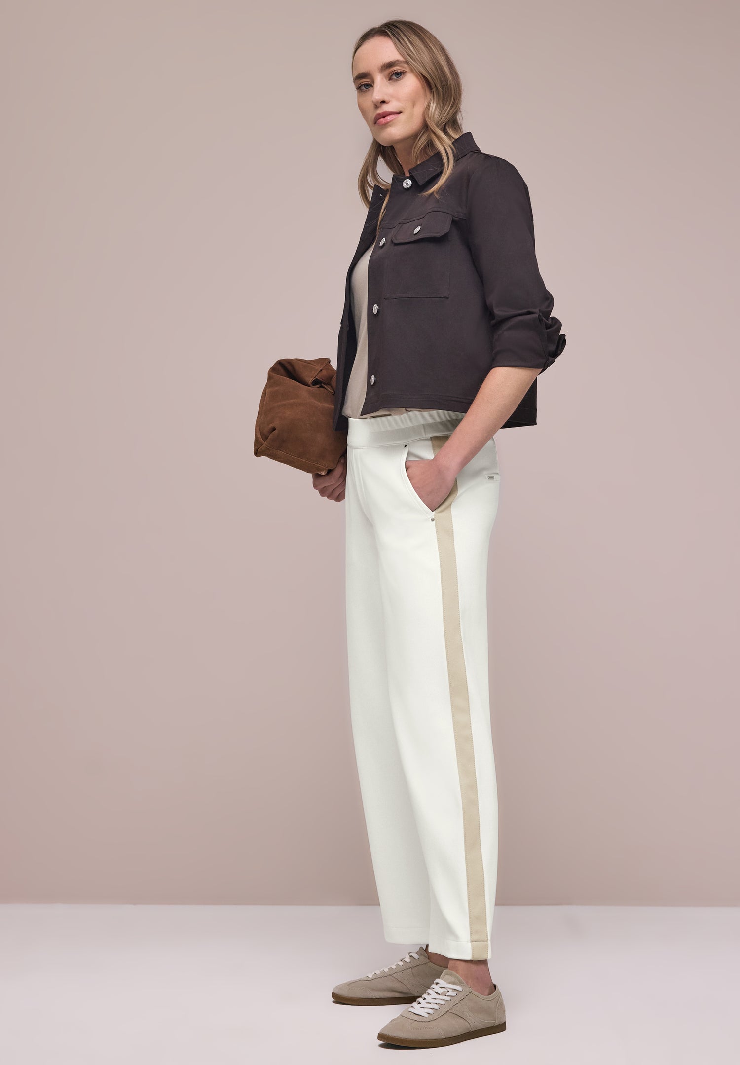 Wide Leg Hose mit Gallonstreifen
