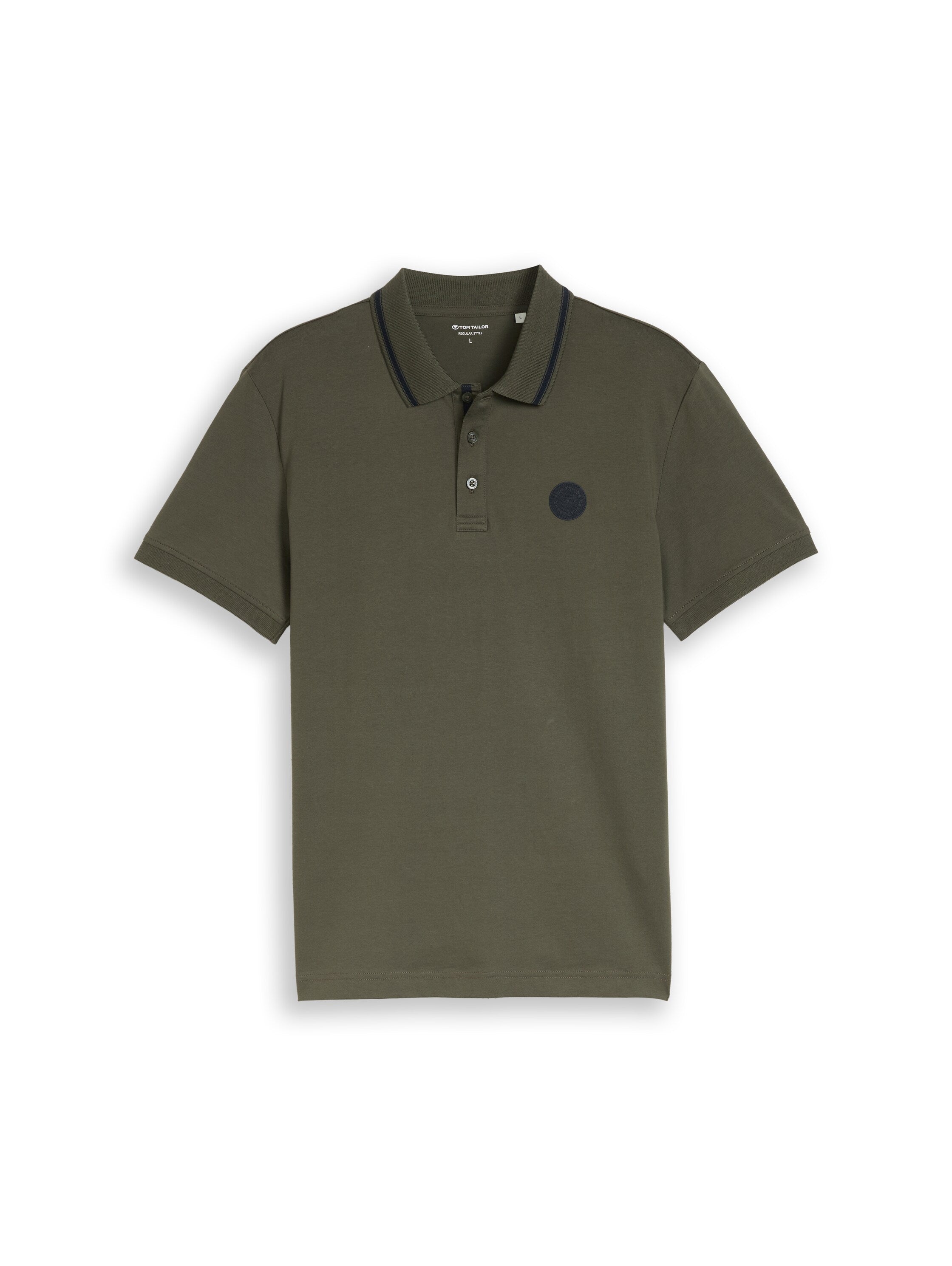 Jersey Poloshirt mit Logo-Badge