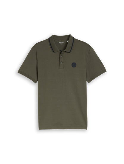 Jersey Poloshirt mit Logo-Badge