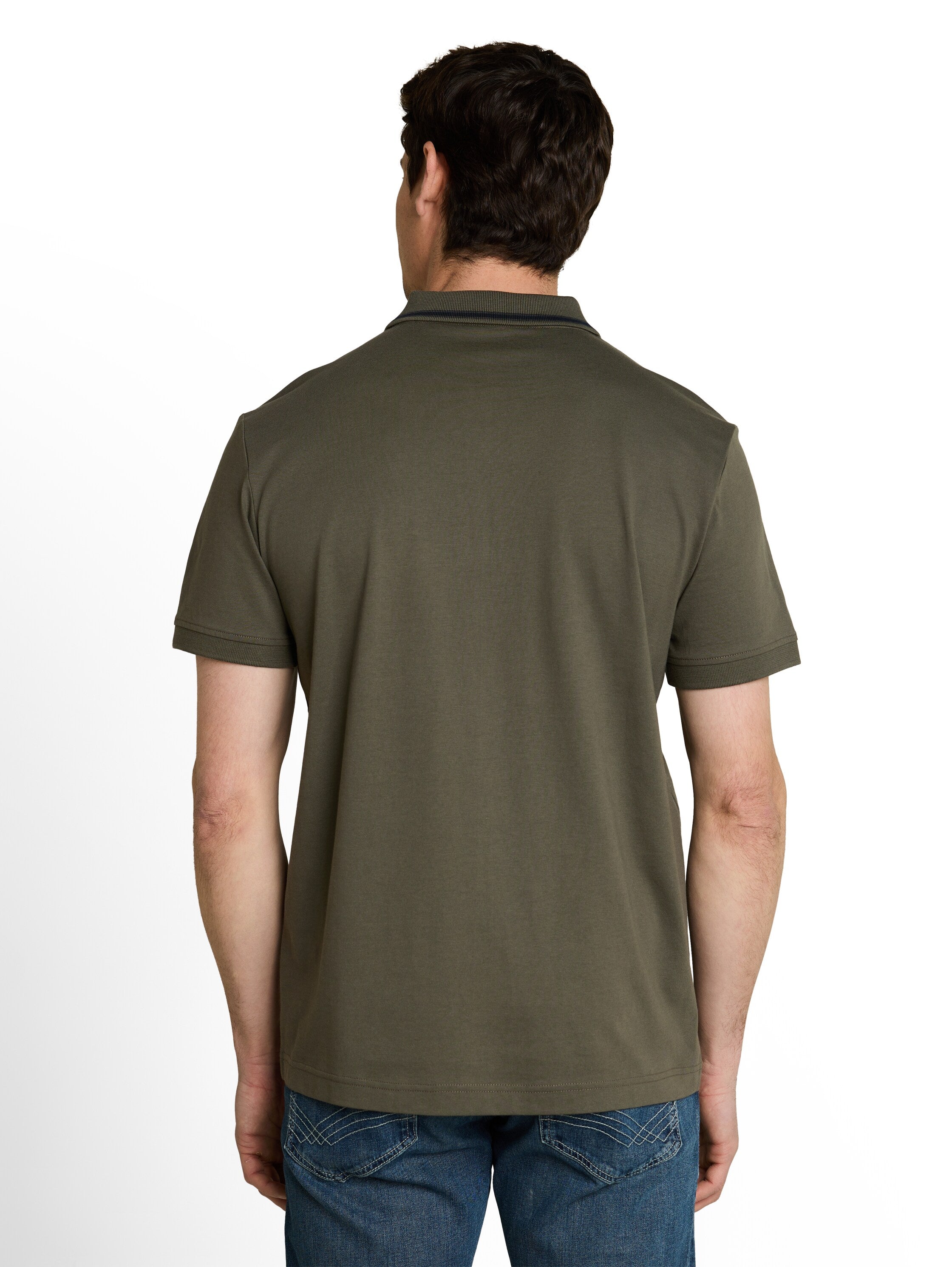Jersey Poloshirt mit Logo-Badge