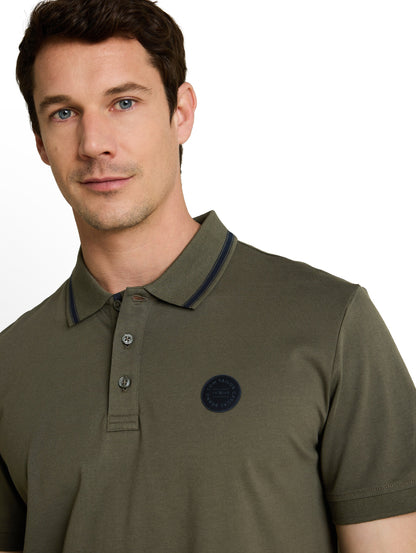 Jersey Poloshirt mit Logo-Badge
