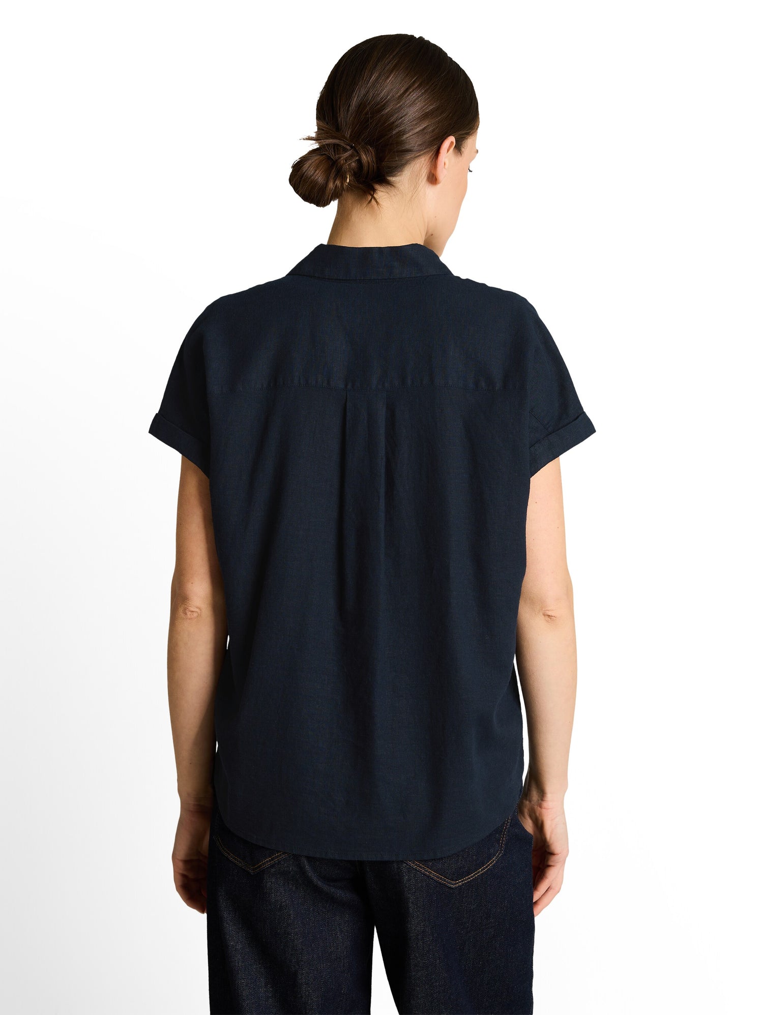 Loose Fit Bluse mit Leinenanteil