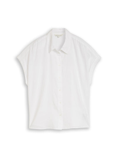 Loose Fit Bluse mit Leinenanteil
