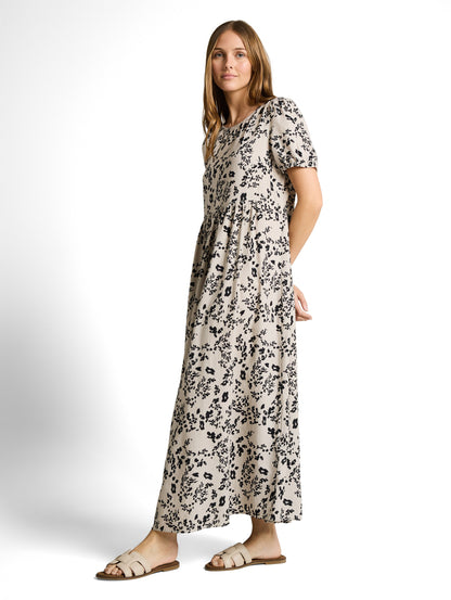 Midi-Kleid mit Leinenanteil