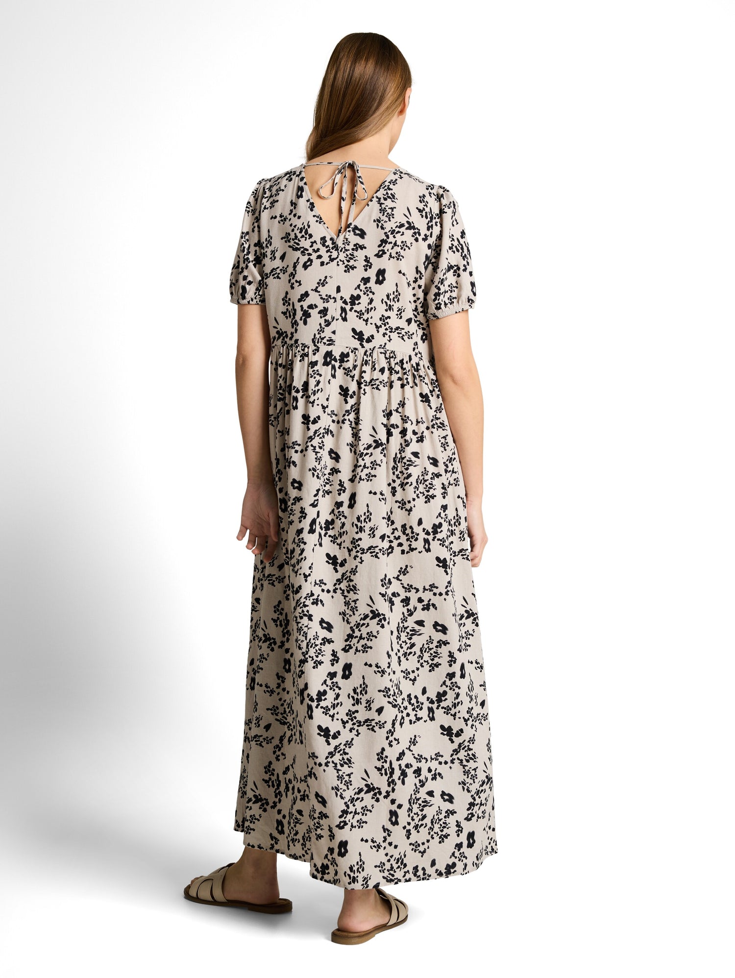 Midi-Kleid mit Leinenanteil
