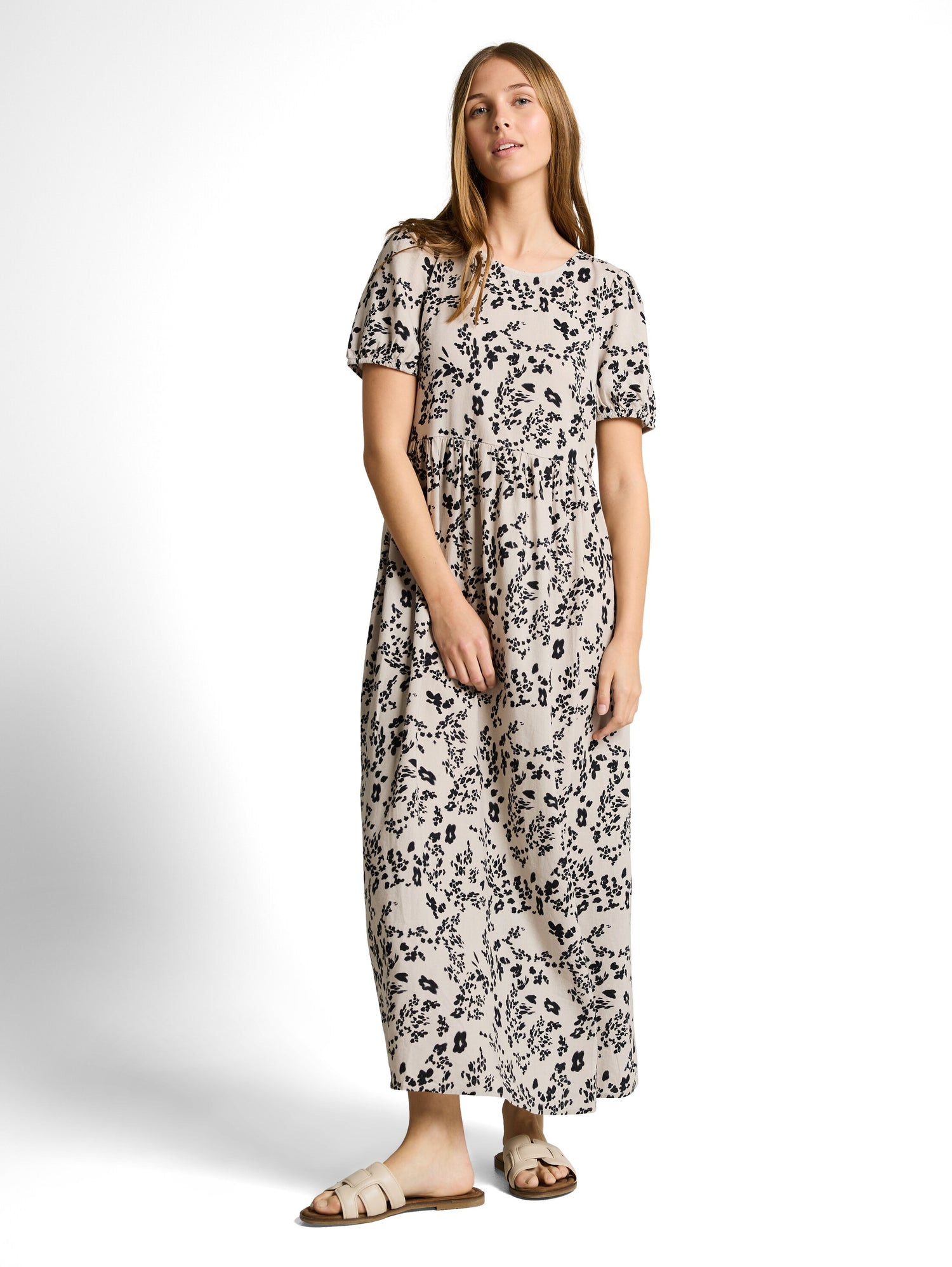 Midi-Kleid mit Leinenanteil