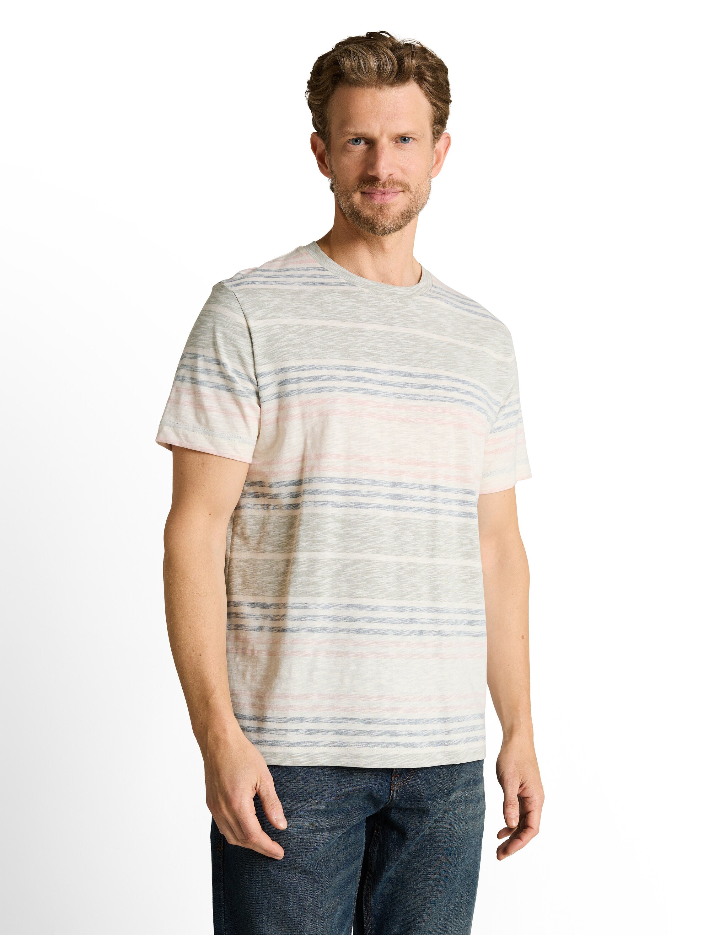 T-Shirt mit Inside-Out Streifenmuster