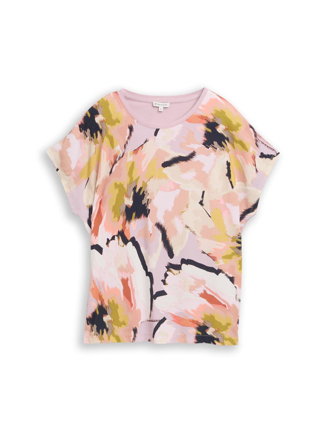 T-Shirt im Material-Mix