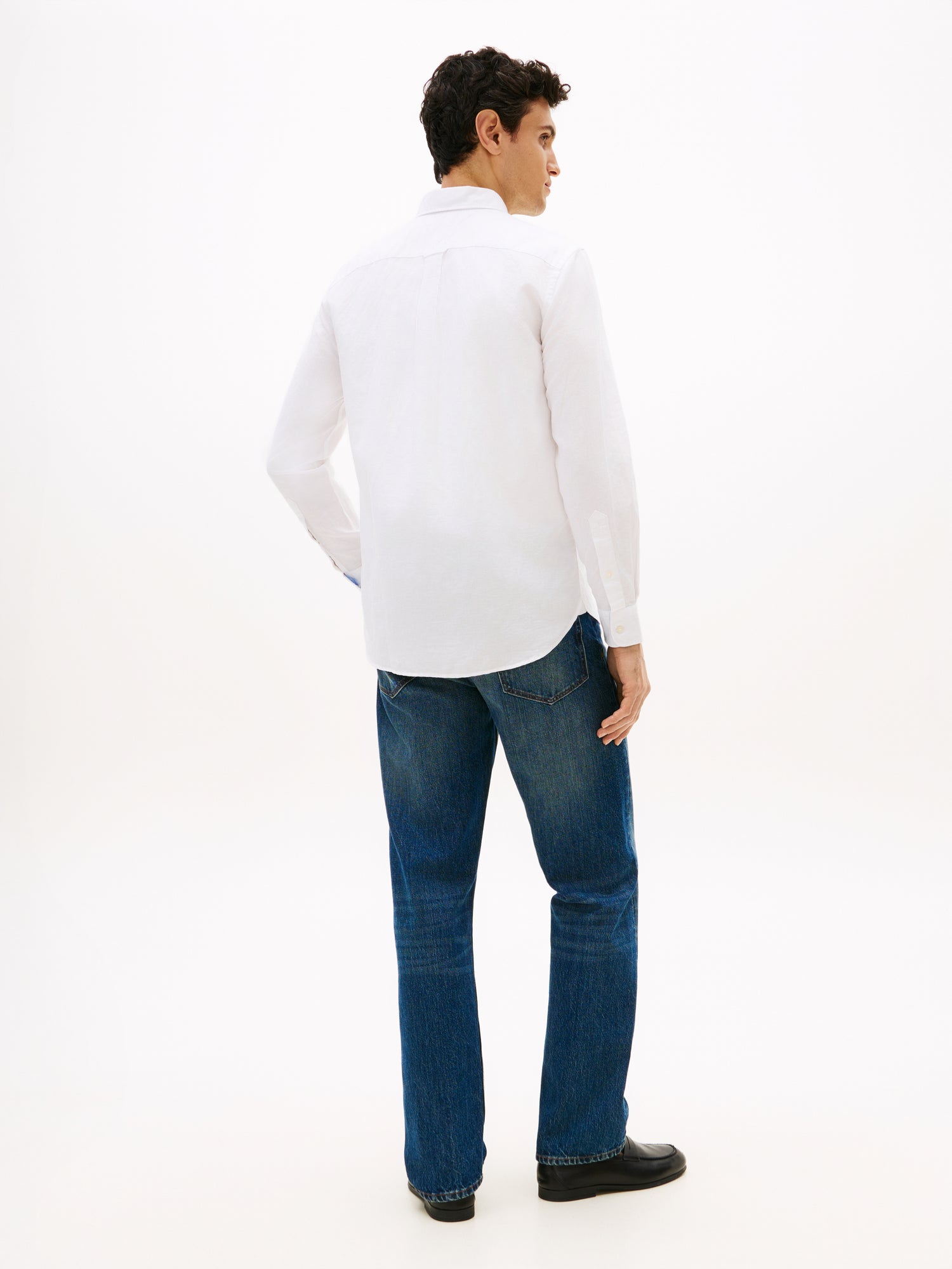 Regular Fit Linen Blend Button-Down Shirt